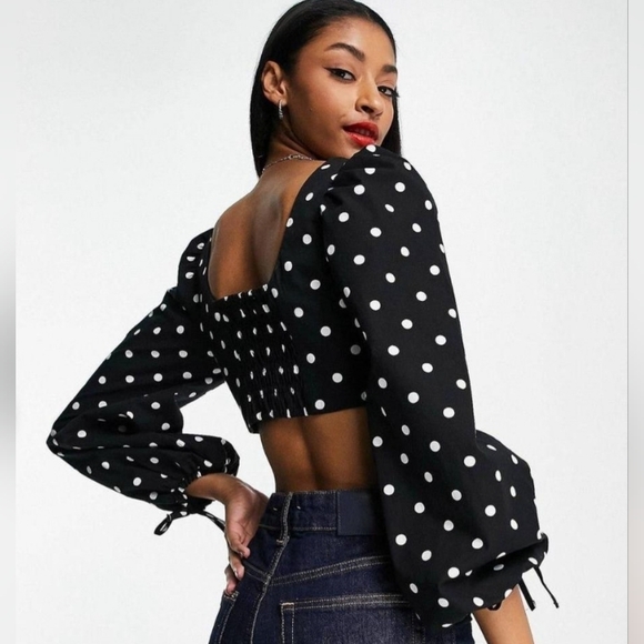 NEW TopShop Polka Dot Corset Top - Picture 3 of 5